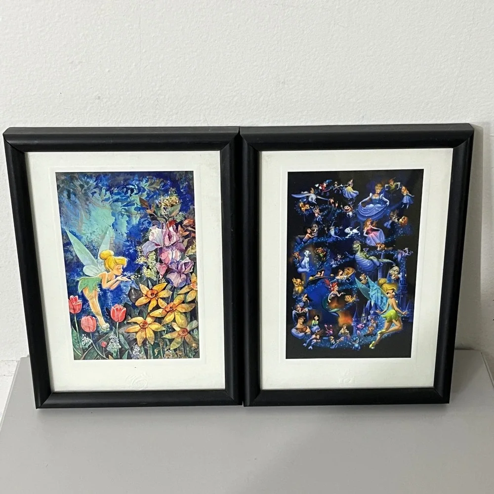 Disney Postcards Framed Art Set Mini  Multicolor Tinker Bell Montage